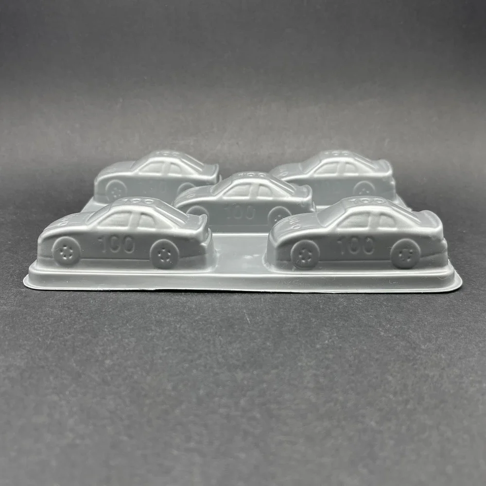 Jell-O NASCAR Jigglers Shots Molds Makes 5 Cars Gray Plastic 1/64 Scale (3